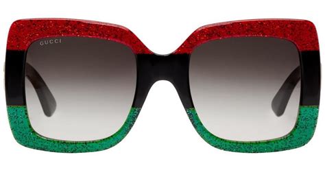 gucci oversized sunglasses green and red|gucci 54mm oversized square sunglasses.